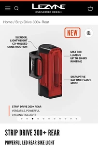 NEU Lezyne STRIP DRIVE + Lumen Rücklicht Fahrrad LED Rücklicht: SCHWARZ - Bild 1 von 12