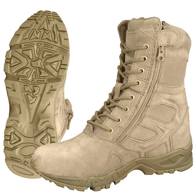 Bota de Despliegue 8" Desert Tan "Entrada Forzada" - Bota de Trabajo con Cremallera Lateral Foto 1 de 4