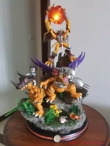 69cm Digimon Adventure WarGreymon Metal Greymon Statue Led Light GD Studio Hot - Picture 1 of 7