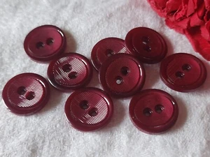Lot 9 boutons vintage prune trou 1,7 cm ref 1056 - Picture 1 of 4