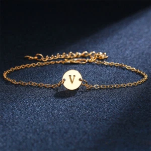 Pulsera Personalidad Simple Moda Joyería Adorno Para mujeres 26 Letras - Imagen 1 de 31