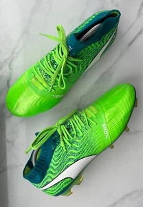 Puma One 18.1 FG Football Soccer Green Vintage Boots Shoes UK9.5 US10.5 2017 Men - Picture 1 of 8
