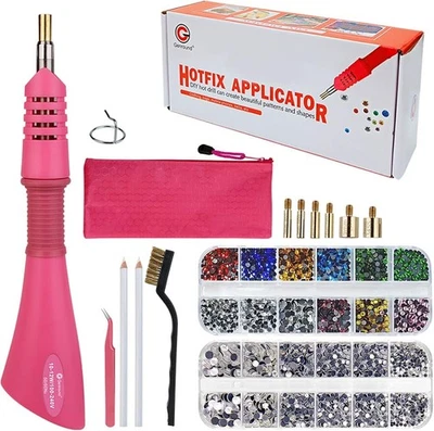 Hotfix Rhinestone Applicator, Iron-on Hotfix Applicator Tool Wand Tool Set wi... - Image 1 of 4