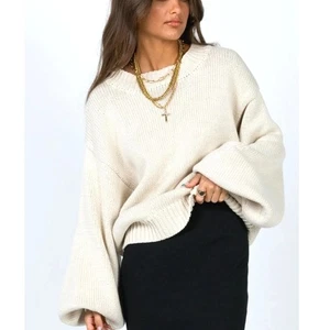 Suéter tejido Princess Polly beige Harmony para mujer talla XS/S - Imagen 1 de 13