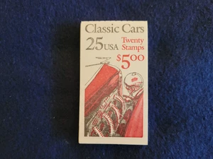 Scott 2385a, 1988 Issue Classic Cars - (20) 25c Stamps - Unopened Booklet - MNH - Picture 1 of 3