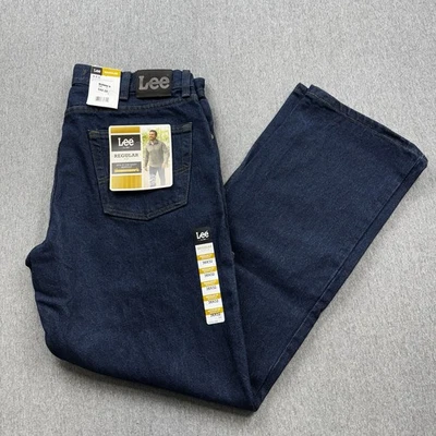 Lee Bootcut Jeans Mens Sz 36x32 Regular Fit Pepper Prewash Dark Blue Denim New - Image 1 of 4