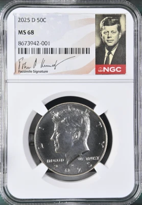 2025 D Kennedy Half Dollar 50c NGC MS 68 - Image 1 of 2