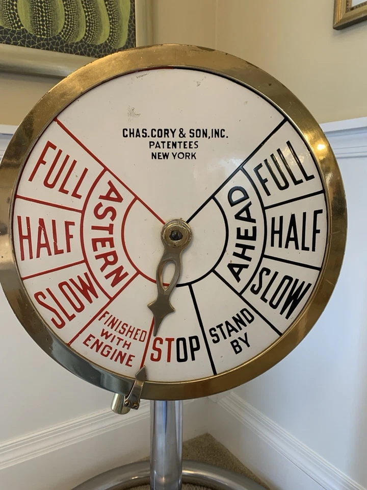 Chas. Corey & Sons navios de latão telégrafo náutico marítimo antigo vintage EUA - Imagem 1 de 4