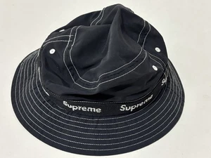 Supreme NY Webbing Logo Bucket Hat Crusher Black Men's S/M AUTHENTIC - Bild 1 von 8