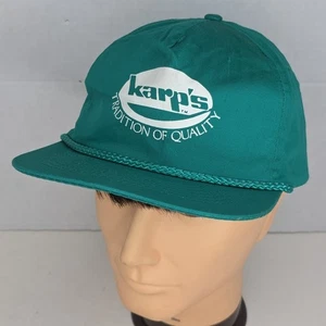 Karp's "Traditoon Of Quality" Green Snapback Baseball Hat Cap Vintage - Picture 1 of 5