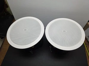 2X QSC AD-C6T-WH 6.5-inch, 2-way 70v Ceiling Speaker PAIR in White - Picture 1 of 8