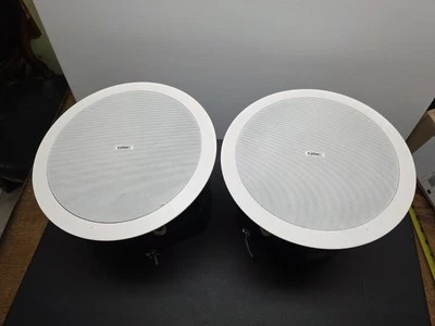 2X QSC AD-C6T-WH 6.5-inch, 2-way 70v Ceiling Speaker PAIR in White - Image 1 of 4