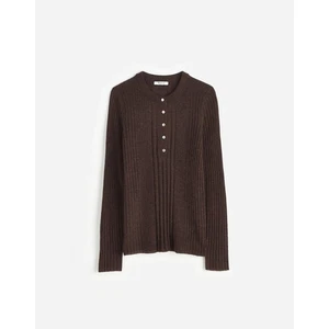 NWT NEW Madewell Sweater XS Asherton Waffle Henley Brown Wool Alpaca Blend Fall - Picture 1 of 8