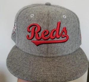 Mütze Kappe Cincinnati Reds schlammiges Wasser Patch Wolle Größe 7 3/8 tailliert New Era - Bild 1 von 7