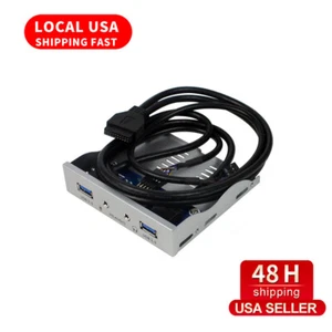 US STOCK 19Pin to USB 3.0 2Ports USB3.0 PC Front Panel Bracket with Cable - Picture 1 of 8