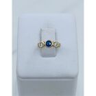 10k Massiv Gold Ring Kleiner Charm oder Baby Ring Blau Größe 1 ❤️ Grün 1 - Ring Gold