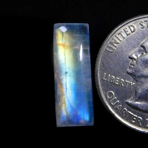 AAA Rainbow Flashy Moonstone Cabochon Cushion Shape Gemstone 20x7x5mm 8Cts - Picture 1 of 3