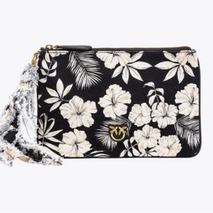 PINKO Recycled Cavas Flat Bag in Black/Butter NWT - Picture 1 of 7