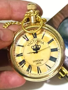Reloj Bolsillo Náutico Histórico Latón - Diseño Clásico Estilo Elgin de 2" - Imagen 1 de 10