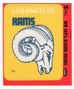 1977 Fleer NFL Team Action Los Angeles Rams Logo Hochglanz Patch - kostenloser Versand - Bild 1 von 1