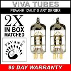 Paire neuve assortie (2) tubes à vide Psvane 12AU7-S ECC82 broches or série Art