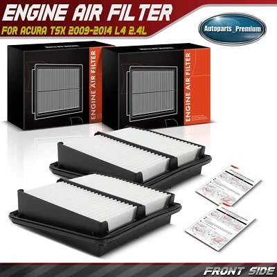 2x Nuevo filtro de aire del motor delantero para Acura TSX 2009 2010-2014 L4 2,4 L panel rígido Foto 1 de 4