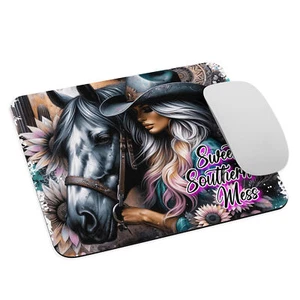 Western Southern Charm Cowgirl "Sweet Southern Mess" Mouse Pad - Picture 1 of 1