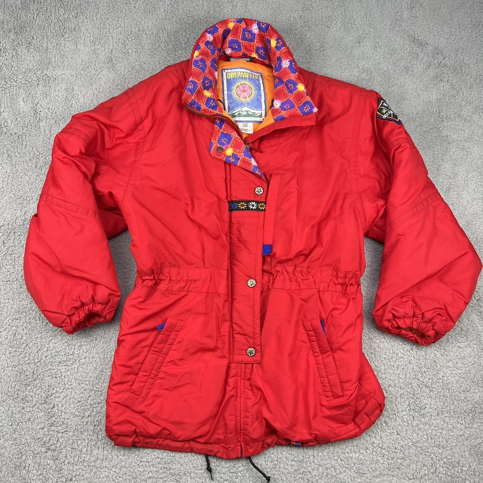 Chaqueta Obermeyer Esquí Nieve Juniors 18 Roja Cremallera Completa Bolsillos Niñas Foto 1 de 4