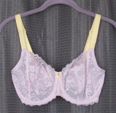 (98) FREYA Offbeat Underwire Support BRA Size 30I PINK W YELLOW AA5451 msrp $60 - Image 1 of 4