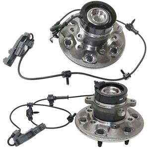 4-Wheel ABS 2-Wheel Set Wheel Hubs Front Driver & Passenger Side for Chevy GMC