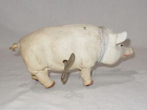 Antique French Roullet Decamps Clock Work Automaton Pig Toy