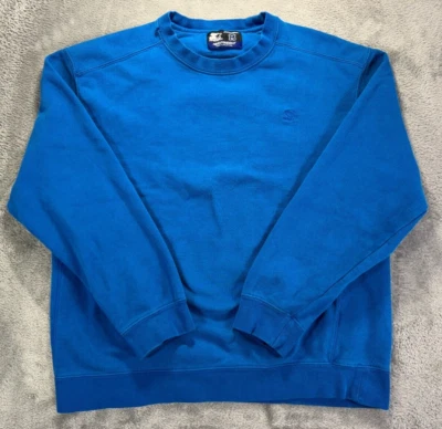 Suéter Vintage Starter Para Hombres Medio Azul Pro80 Peso Pesado Pullover Crew Años 90 *** Foto 1 de 4