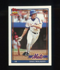1991 TOPPS TIFFANY #480 DAVE MAGADAN NEW YORK METS