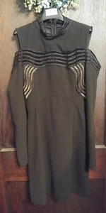 PINKO - LACE OPEN SHOULDER BLACK DRESS SIZE 4 BRAND NEW! WITHOUT TAGS - Picture 1 of 12