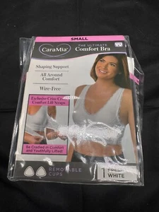 Cara Mia Comfort Bra Small fits most 32A, 32B, 32C, 34A and 34b Color White - Picture 1 of 5