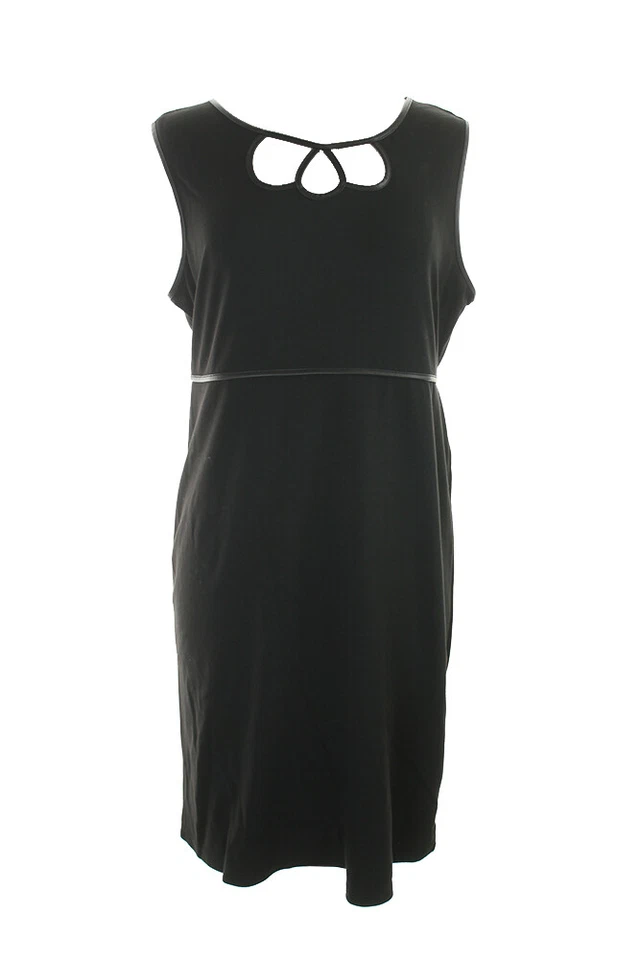 Vestido Vaina Studio M Negro Imitación Cuero Recortado M Foto 1 de 3