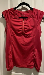 Athleta Intrepid Flügelärmel Sonnenschutz Laufen ärmellos rot Medium UPF 50 Top gebraucht, in einwandfreiem Zustand - Bild 1 von 4