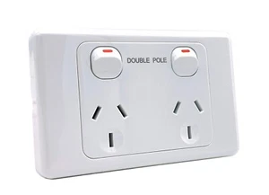 10A AMP Double Pole Double Single Power Point Gang Wall Switch Socket outlet GPO - Picture 1 of 9