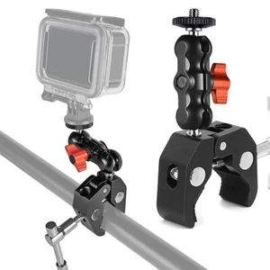 Double Ball Head Super Clamp Mount Arm for Video Light DSLR Camera Monitor New - Picture 1 of 7