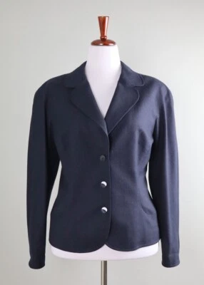 ESCADA $1400 Solid Gray Virgin Wool Structured Blazer Dress Jacket Top Size 44 - Image 1 of 4