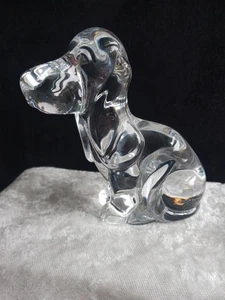 Signierte Daum France Kristall 4" Bassett Hound Hund Figur - Bild 1 von 8