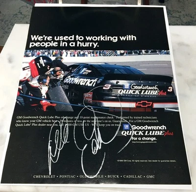 DALE WONHARDT SR. AUTOGRAFIADO 8x11 PÁGINA PUB - ANUNCIO LUBRICANTE RÁPIDO GOODWRENCH 1997 Foto 1 de 3
