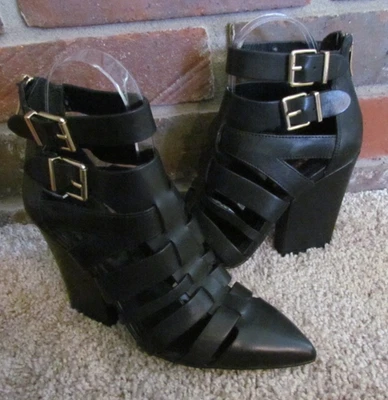 BCBG BCBGENERATION Cuero Negro con Tirantes con Hebillas Doradas Cremallera Talla 6/36 Foto 1 de 4