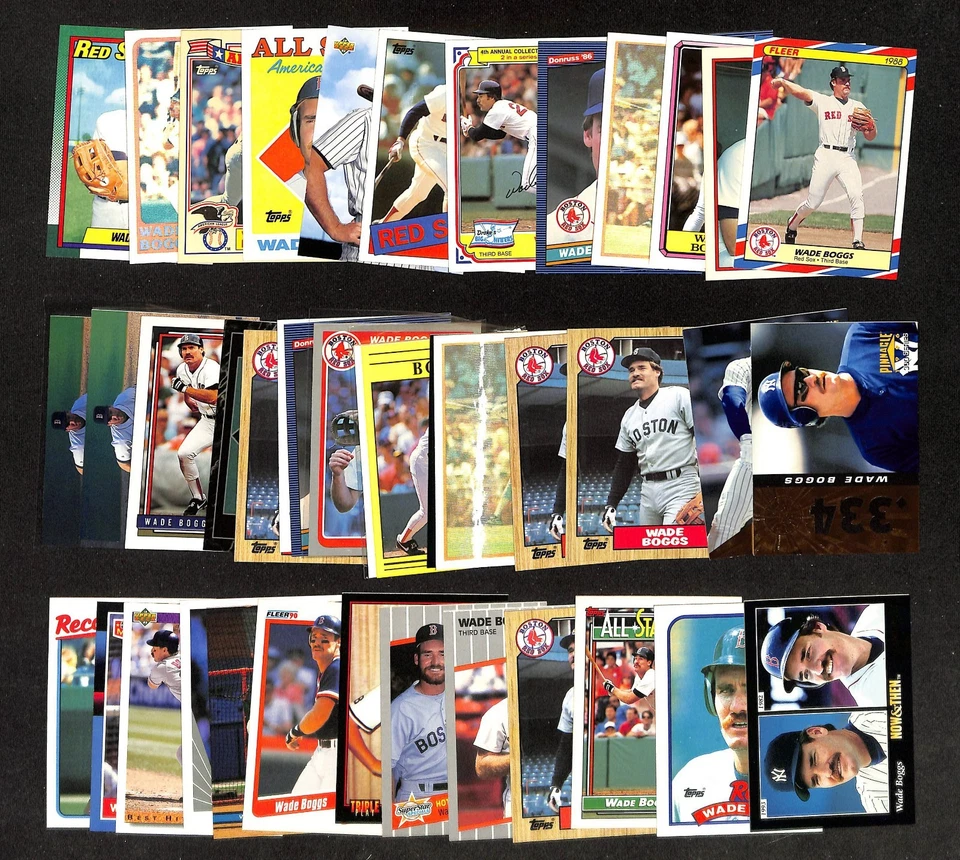 Wade Boggs 42ct Red Sox Yankees Baseball Card Lot With Duplication 3402H - Image 1 of 1
