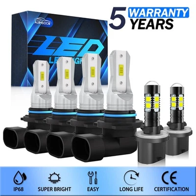 Para GMC Sierra 3500 2001-2002 6x faros LED haz alto bajo + bombillas antiniebla Foto 1 de 4