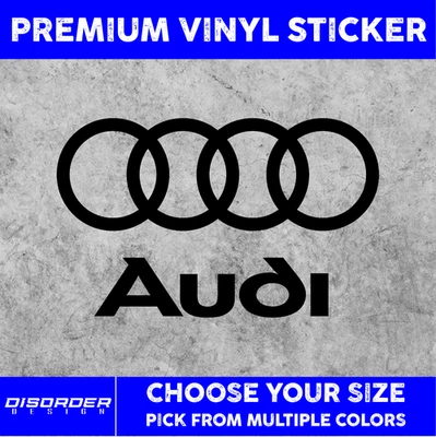 AUDI [ВИНИЛОВАЯ НАКЛЕЙКА] - для автомобиля/грузовика WINDW-НОУТБУК-ПАПКА-ВЫ ВЫБИРАЕТЕ ЦВЕТ/РАЗМЕР - Изображение 1 из 4