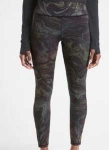 ATHLETA Lightening L Remolino Reflectante Apretado 7/8 Negro Talla Grande Ret. $198 RARO - Imagen 1 de 18