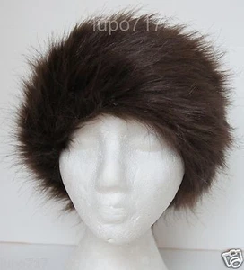 MARRÓN 10 CM ANCHO ESPONJOSO IMITACIÓN PIEL DIADEMA SOMBRERO ESQUÍ OREJA CALENTADOR MANGUITOS TALLA ÚNICA - Imagen 1 de 10