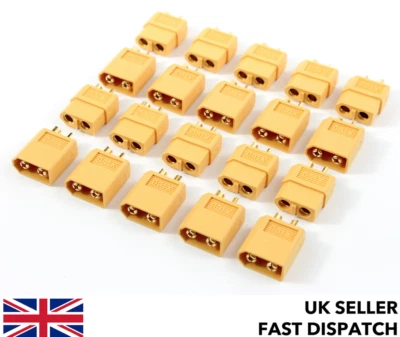 10 x Pairs XT60 Male & Female Connectors/Plugs/Socket RC LiPo Battery 12v 24v RC - Image 1 of 4