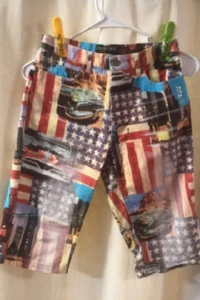 Roberto Cavalli Size Small Flag Themed Shorts Size Junior Small - Picture 1 of 2